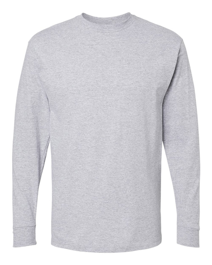 Front View of Athletic Grey Gold Soft Touch Long Sleeve T-Shirt - 4820