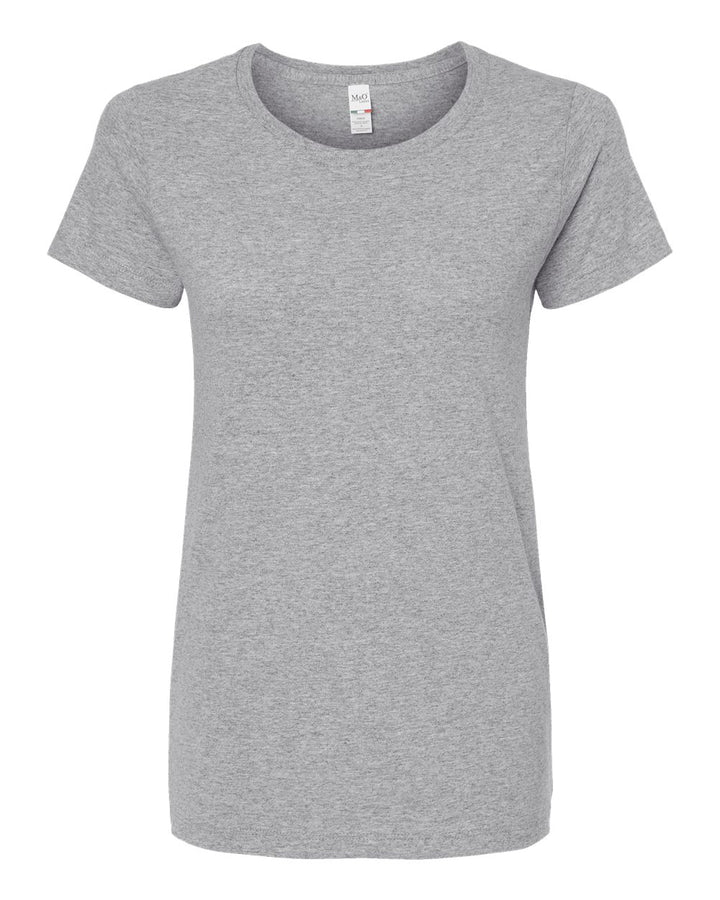 Front View of Athletic Grey Women's Gold Soft Touch T-Shirt - 4810