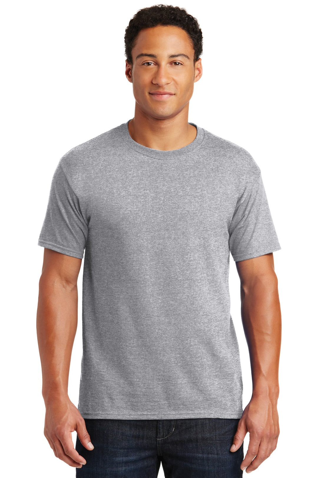 Front View of Athletic Hthr Jerzees - Dri-Power 50/50 Cotton/Poly T-Shirt. 29M