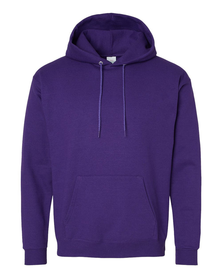 Front View of Athletic Purple Ecosmart® Hooded Sweatshirt - P170