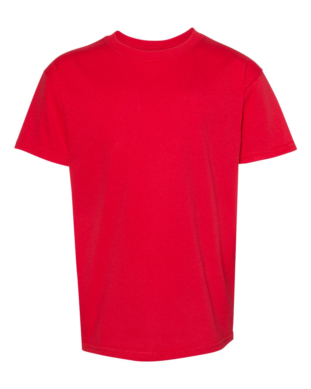 Front View of Athletic Red Essential-T Youth T-Shirt - 5480