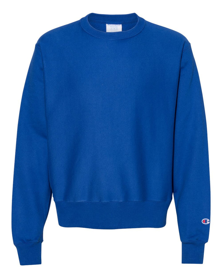 Front View of Athletic Royal Reverse Weave® Crewneck Sweatshirt - S149