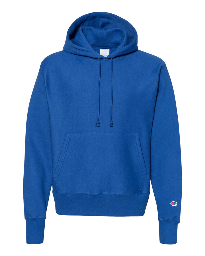 Front View of Athletic Royal Reverse Weave® Hooded Sweatshirt - S101