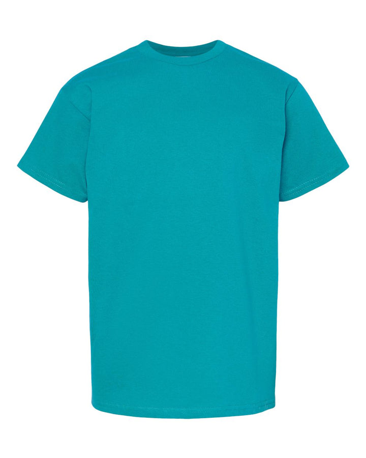 Front View of Athletic Teal Essential-T Youth T-Shirt - 5480
