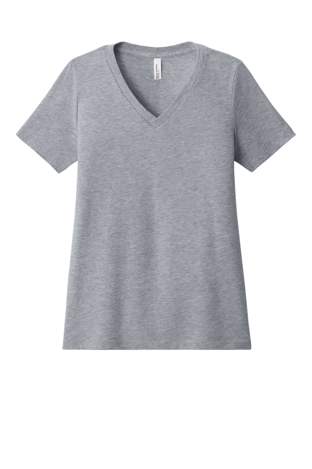 Front View of AthlHthr BELLA+CANVAS Women's Relaxed Heather CVC V-Neck Tee BC6405CVC