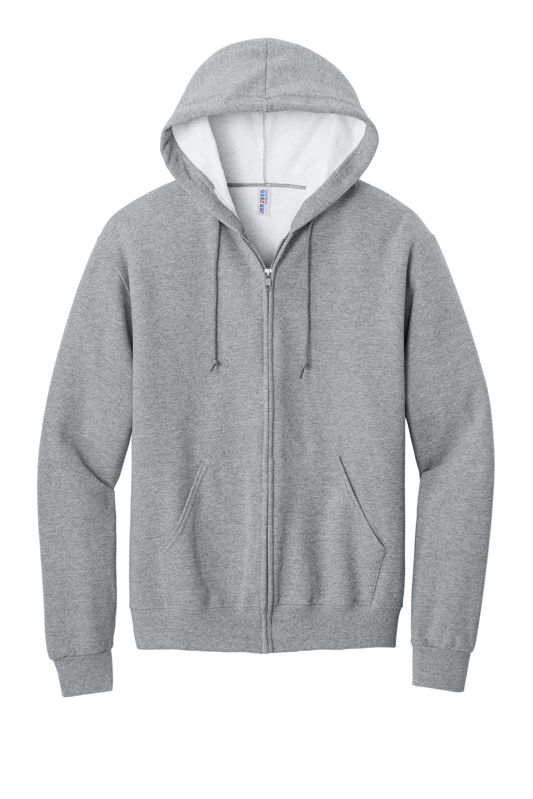 Front View of AthlHthr Jerzees - NuBlend Full-Zip Hooded Sweatshirt. 993M
