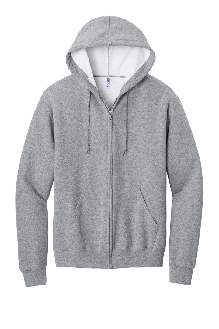 Front View of AthlHthr Jerzees - NuBlend Full-Zip Hooded Sweatshirt. 993M