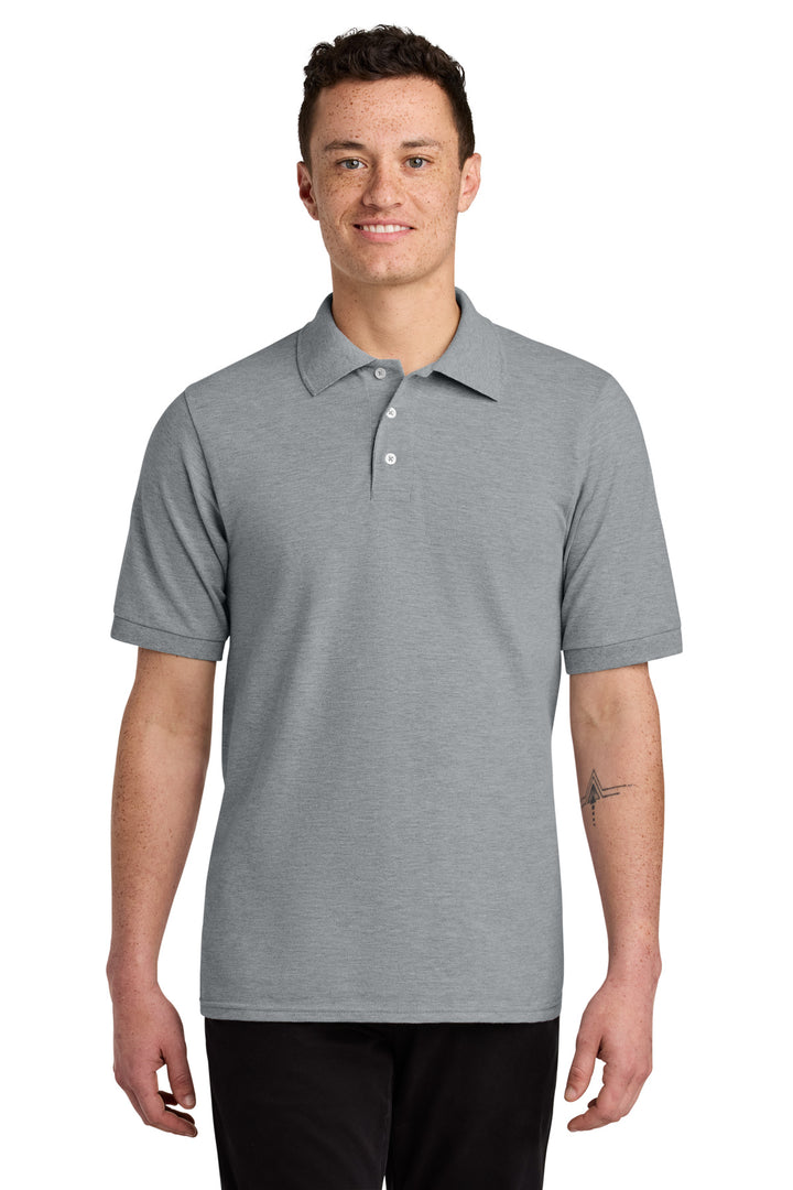 Front View of AthlHthr Jerzees Unisex Premium Ring Spun Cotton Pique Sport Shirt 443M