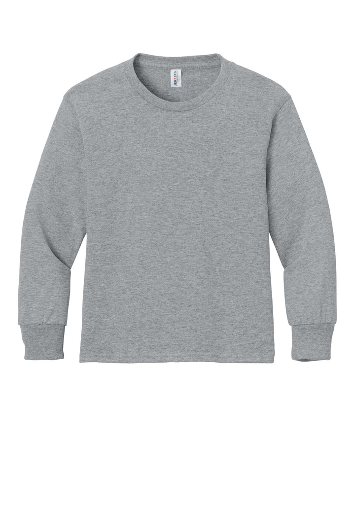 Front View of AthlHthr Jerzees Youth Dri-Power 50/50 Cotton/Poly Long Sleeve 29BL