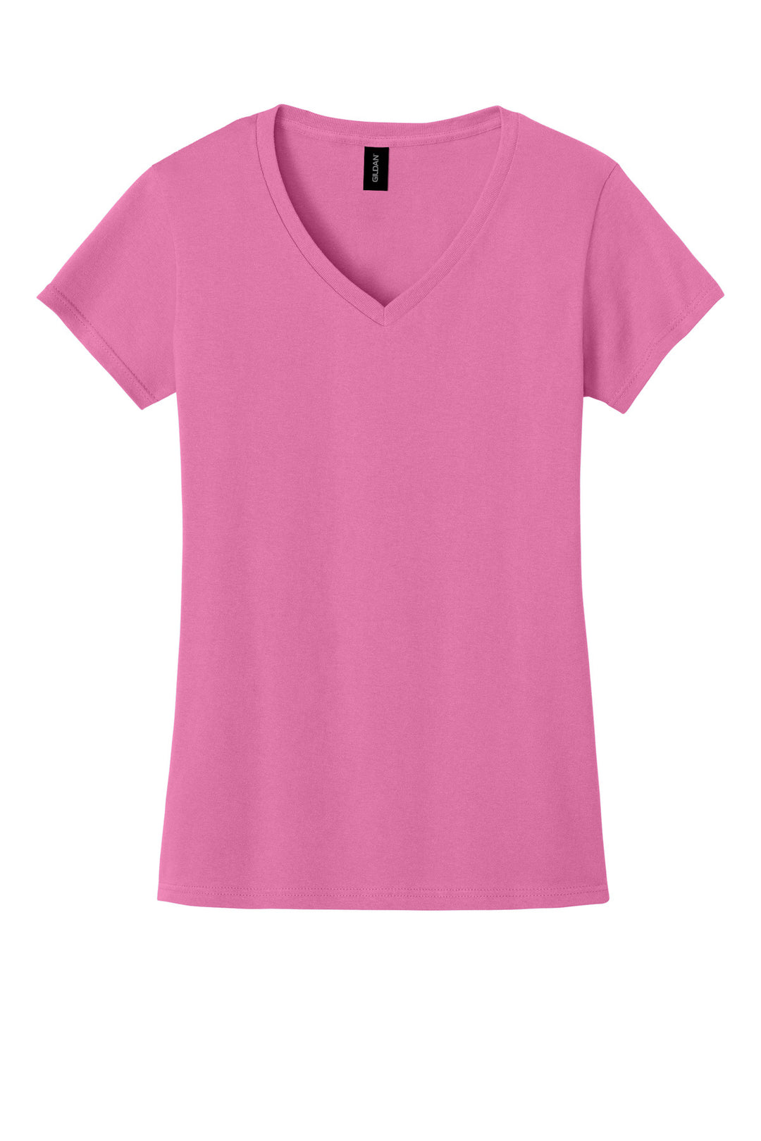 Front View of Azalea Gildan Women's Heavy Cotton 100% Cotton V-Neck T-Shirt. 5V00L