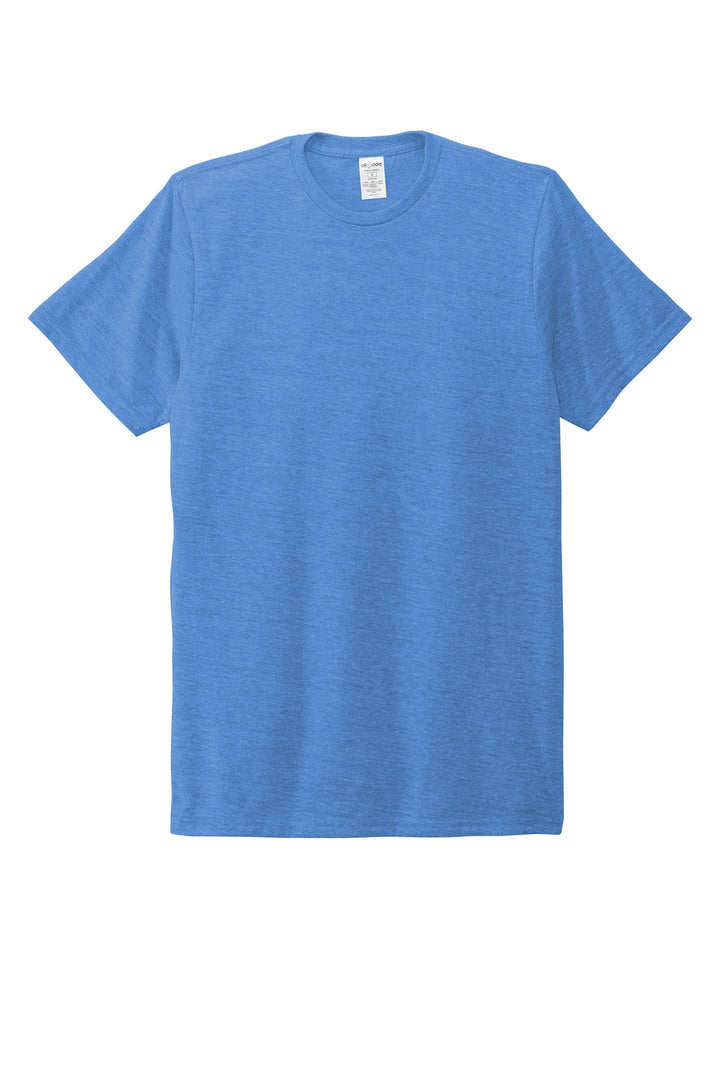 Front View of Azure Blue Allmade Unisex Tri-Blend Tee AL2004