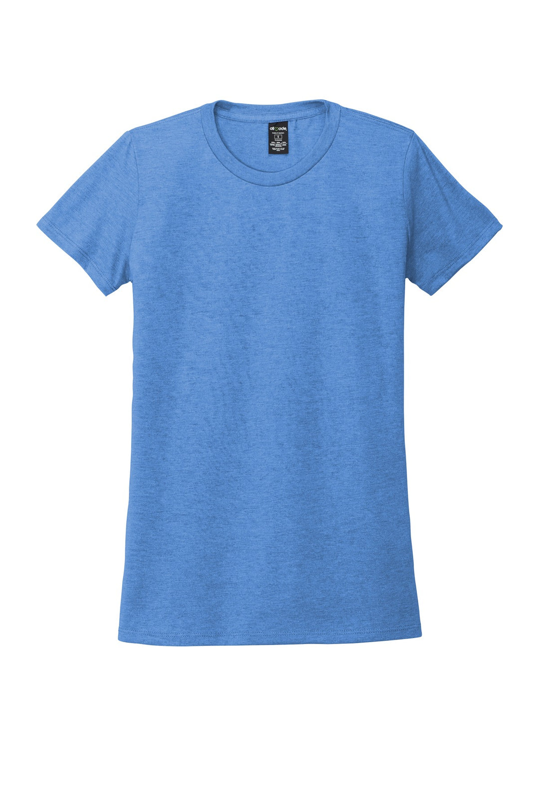Front View of Azure Blue Allmade Women's Tri-Blend Tee AL2008