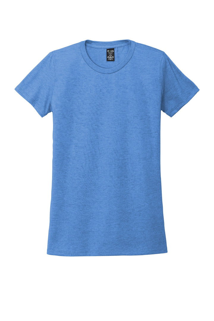 Front View of Azure Blue Allmade Women's Tri-Blend Tee AL2008