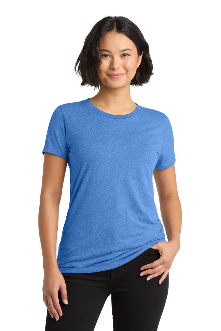 Front View of Azure Blue Allmade Women's Tri-Blend Tee AL2008