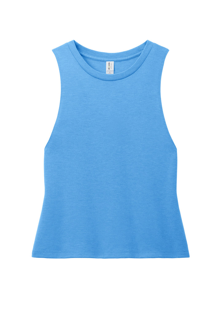 Front View of AzureBlue Allmade Women's Tri-Blend Muscle Tank AL2020