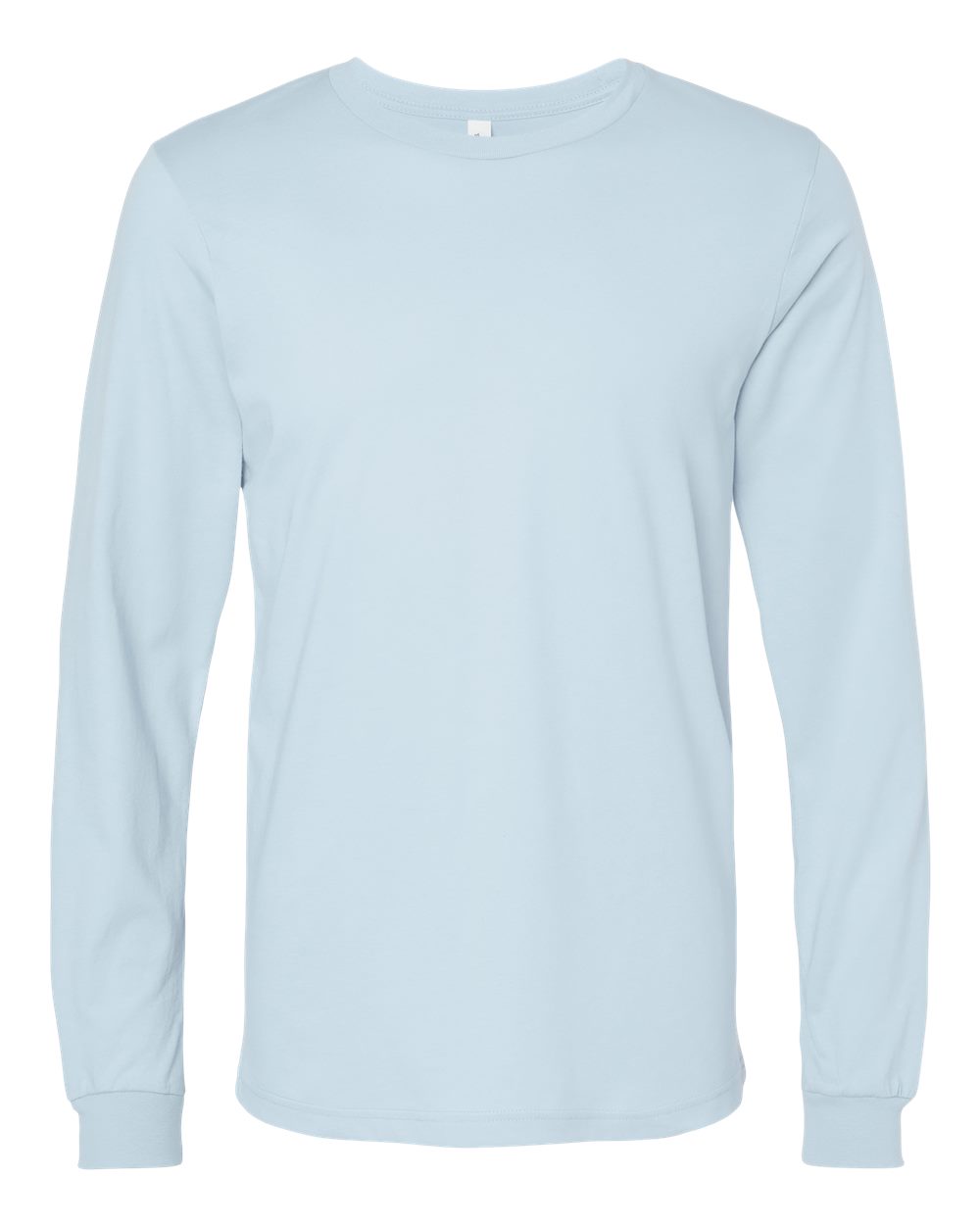 Front View of Baby Blue Jersey Long Sleeve Tee - 3501