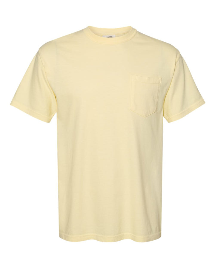 Front View of Banana Garment-Dyed Heavyweight Pocket T-Shirt - 6030