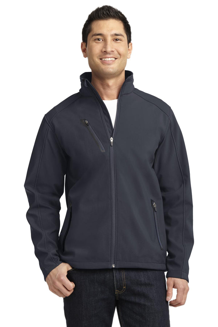 Front View of Batlshp Grey Port Authority Welded Soft Shell Jacket. J324