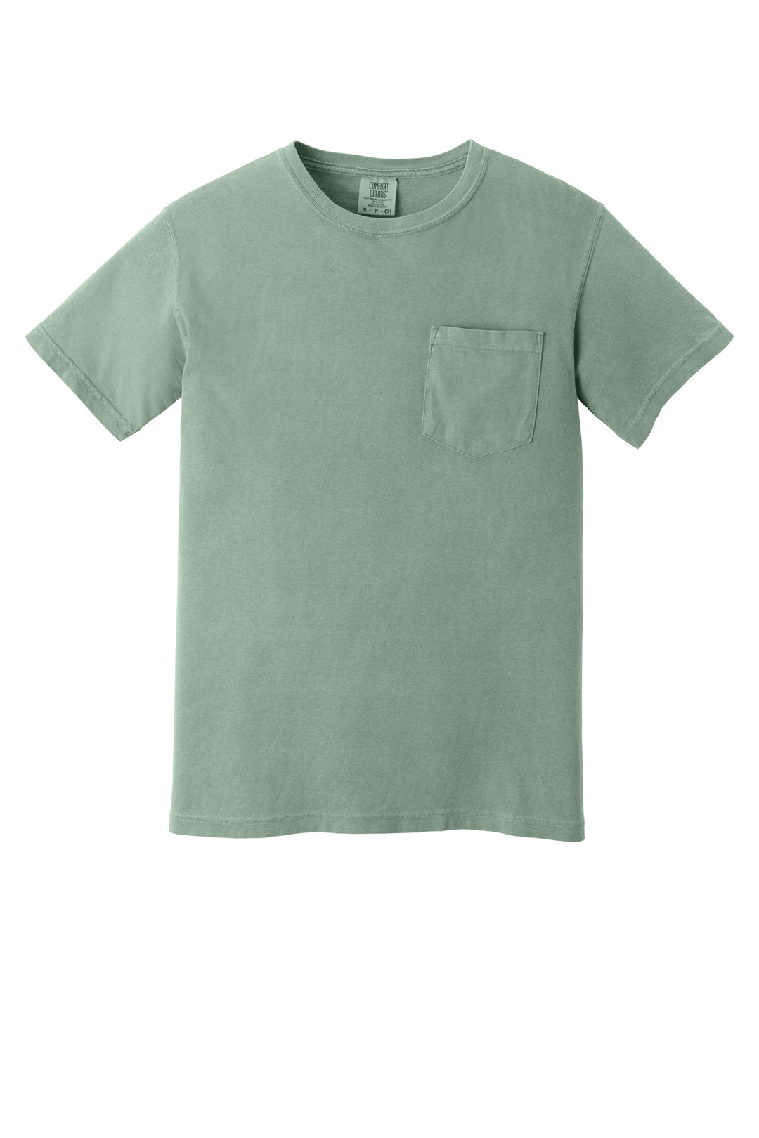 Front View of Bay COMFORT COLORS Heavyweight Ring Spun Pocket Tee. 6030