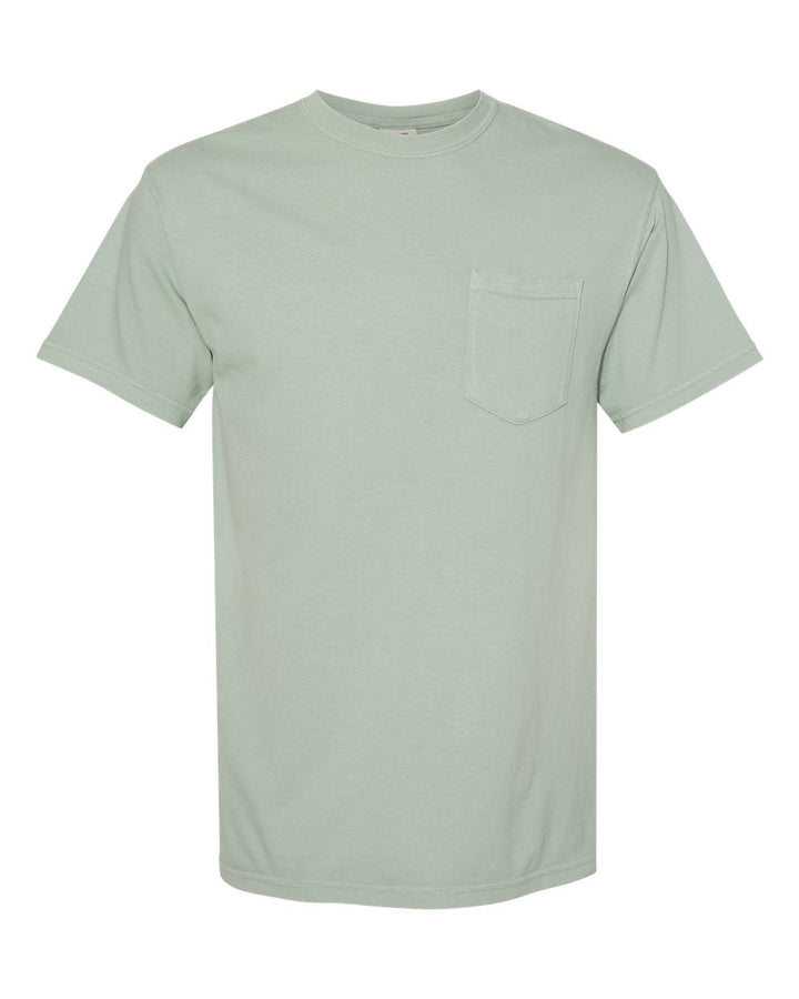 Front View of Bay Garment-Dyed Heavyweight Pocket T-Shirt - 6030