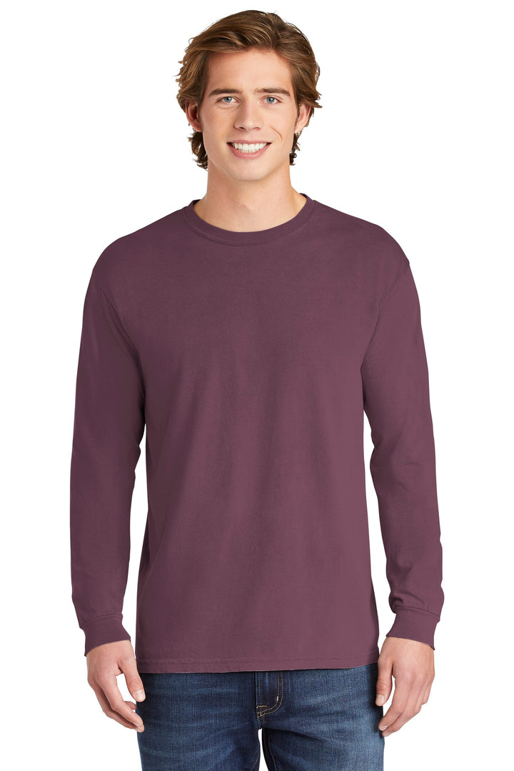 Front View of Berry COMFORT COLORS Heavyweight Ring Spun Long Sleeve Tee. 6014