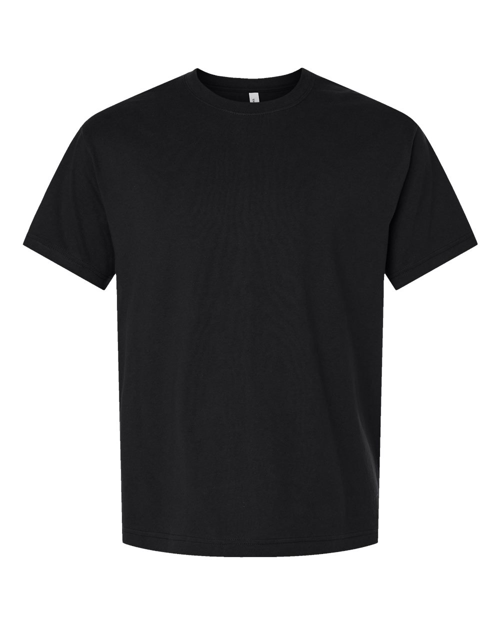 Front View of Black 6 oz. Heavyweight Tee - 3010