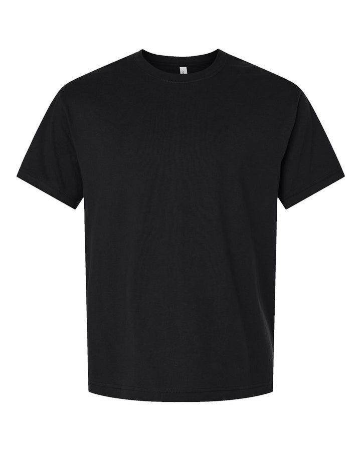 Front View of Black 6 oz. Heavyweight Tee - 3010