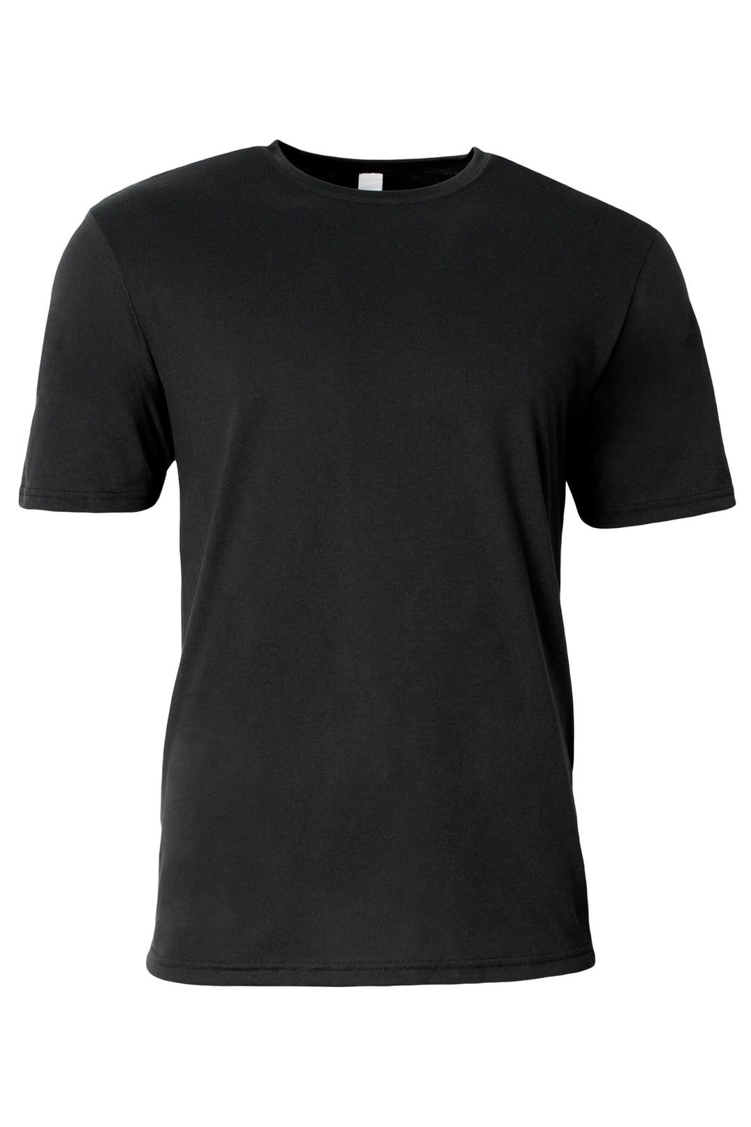 Front View of Black A4 Softek Short Sleeve Tee A4N3013
