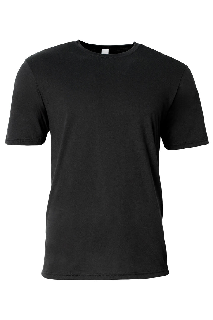 Front View of Black A4 Softek Short Sleeve Tee A4N3013