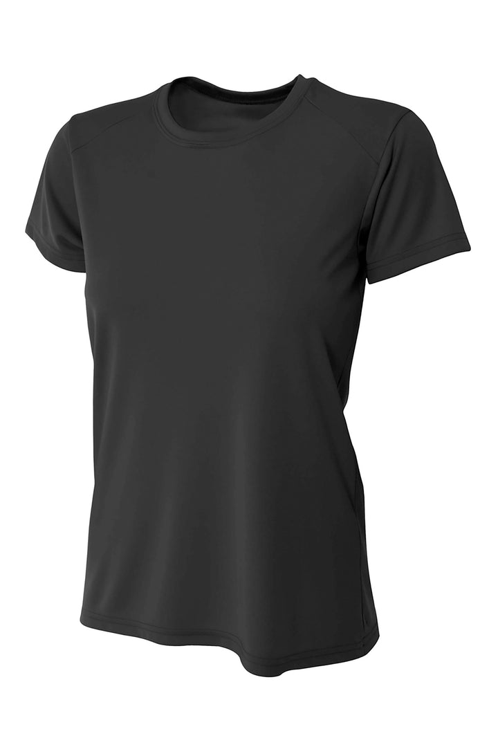 Front View of Black A4 Women's Cooling Performance Short Sleeve Tee A4NW3201