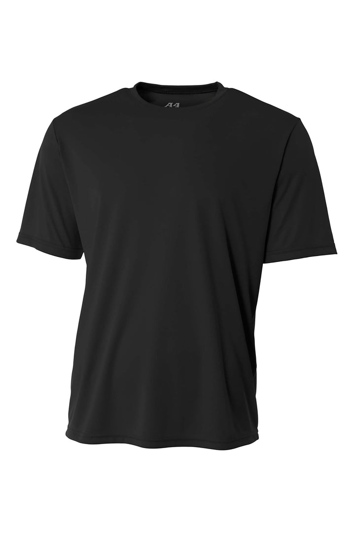 Front View of Black A4 Youth Cooling Performance Short Sleeve Tee A4NB3142