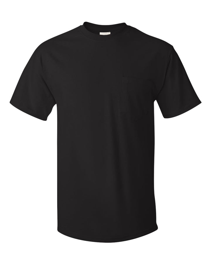 Front View of Black Authentic Pocket T-Shirt - 5590