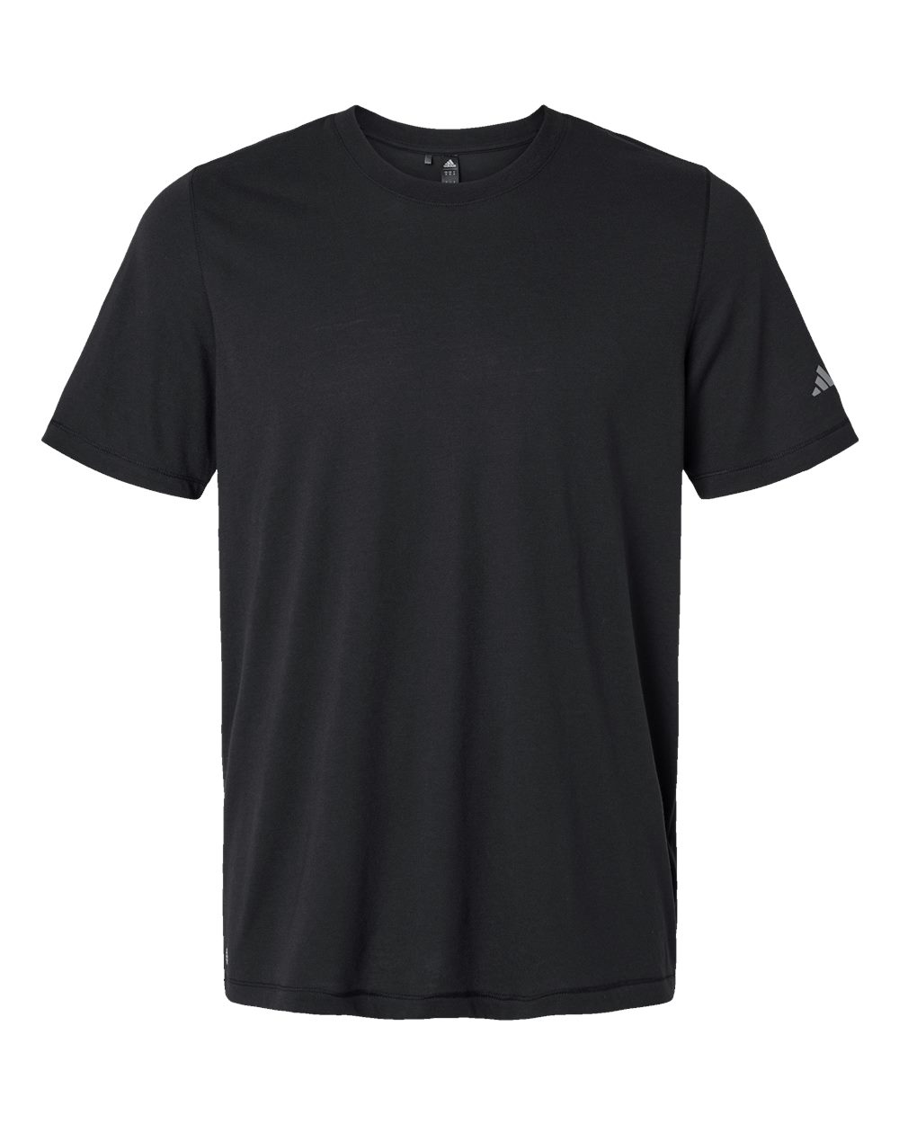 Front View of Black Blended T-Shirt - A556