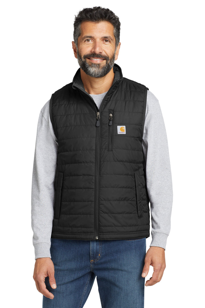 Front View of Black Carhartt Gilliam Vest CT102286