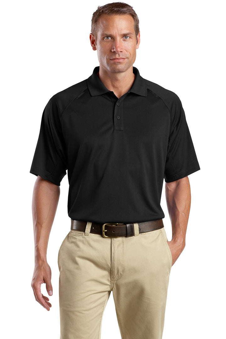 Front View of Black CornerStone Tall Select Snag-Proof Tactical Polo. TLCS410
