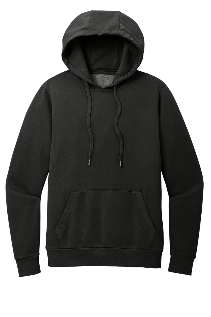 Front View of Black District Wash Fleece Hoodie DT2200