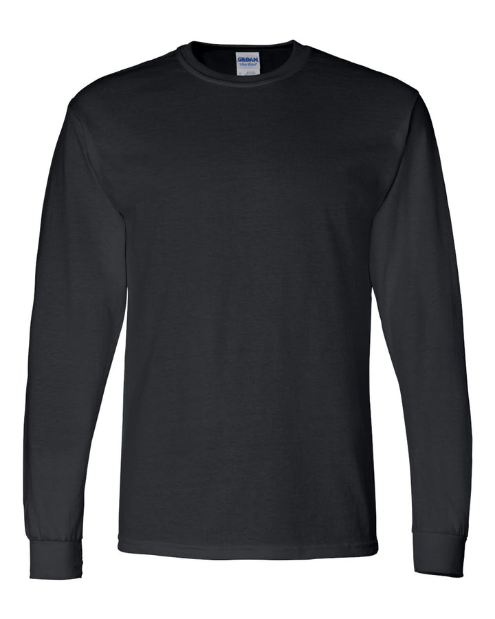 Front View of Black DryBlend® 50/50 Long Sleeve T-Shirt - 8400