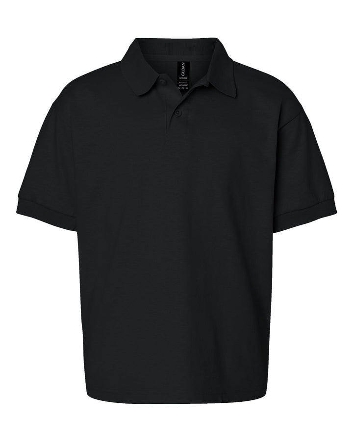 Front View of Black DryBlend® Youth Jersey Polo - 8800B