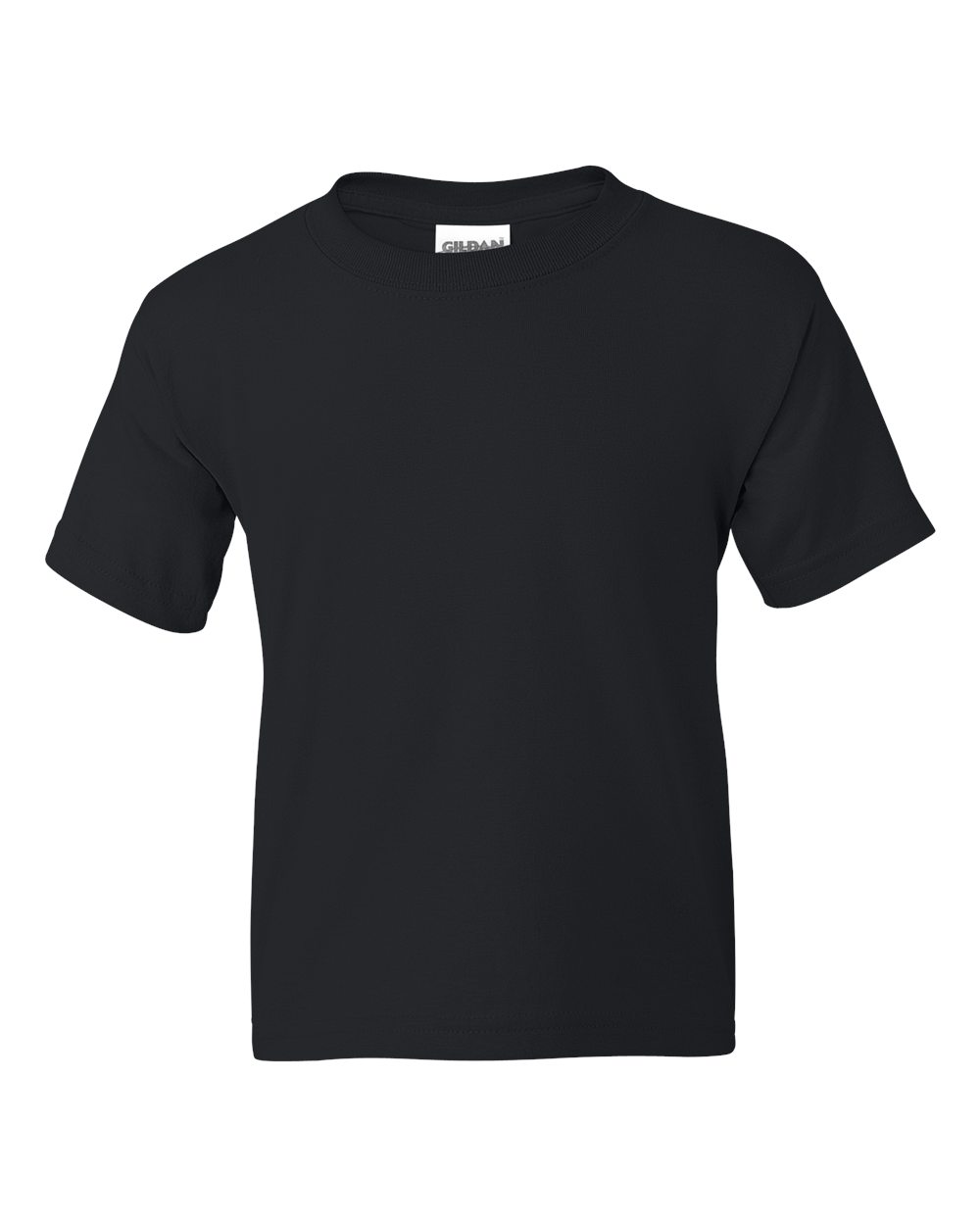 Front View of Black DryBlend® Youth T-Shirt - 8000B