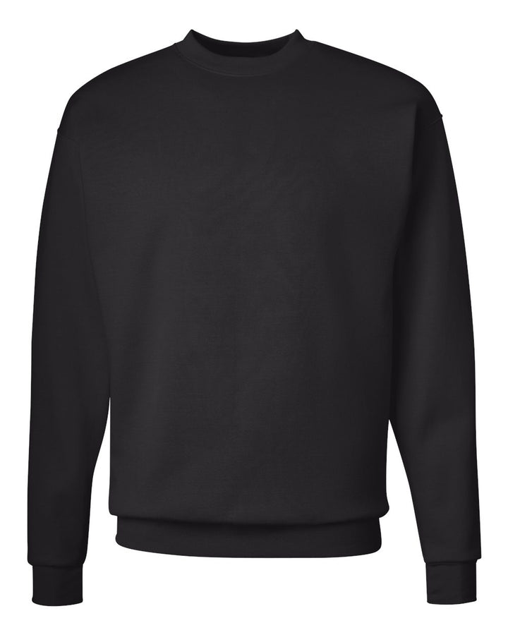 Front View of Black Ecosmart® Crewneck Sweatshirt - P160