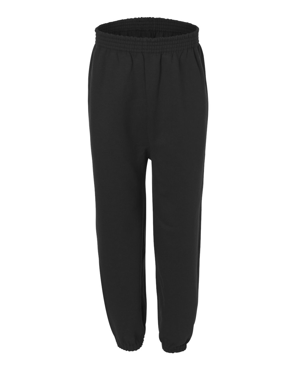 Front View of Black Ecosmart Youth Sweatpants - P450