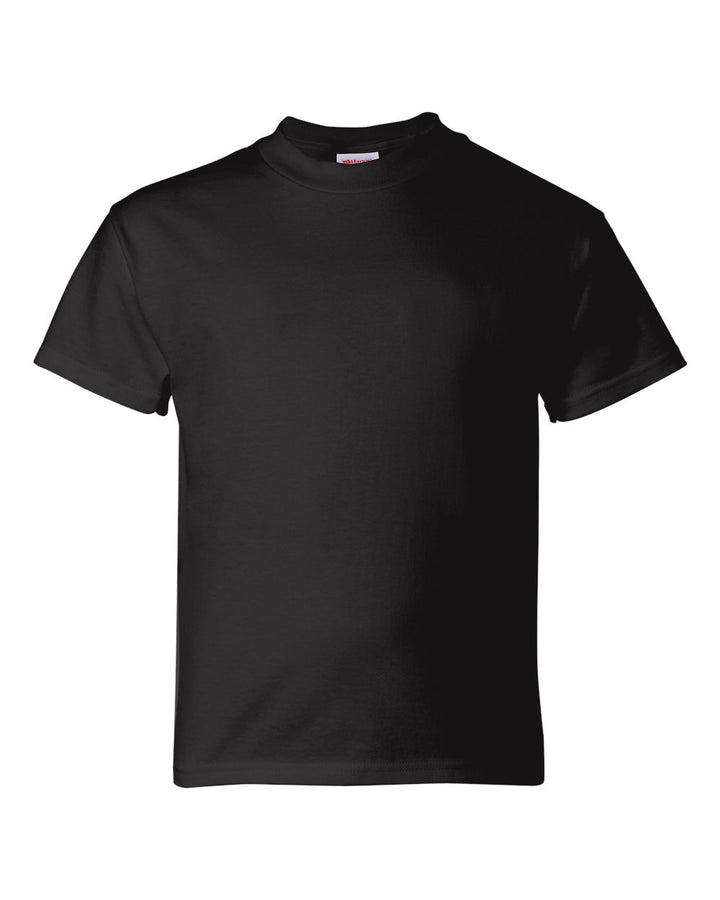 Front View of Black Essential-T Youth T-Shirt - 5480