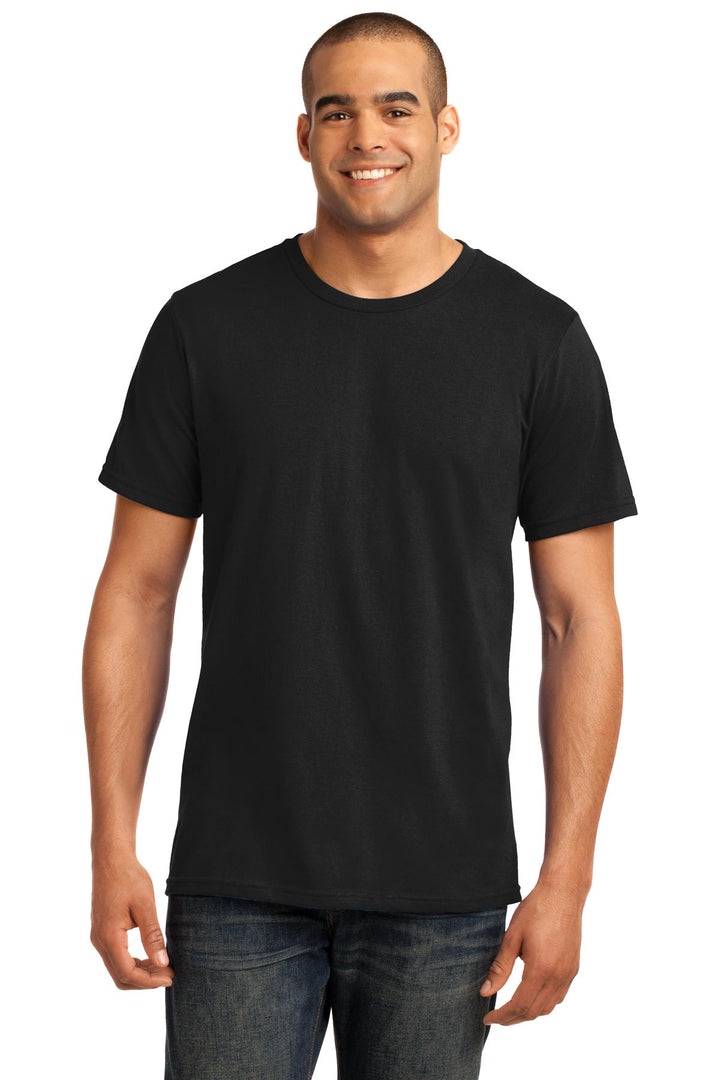 Front View of Black Gildan 100% Ring Spun Cotton T-Shirt. 980