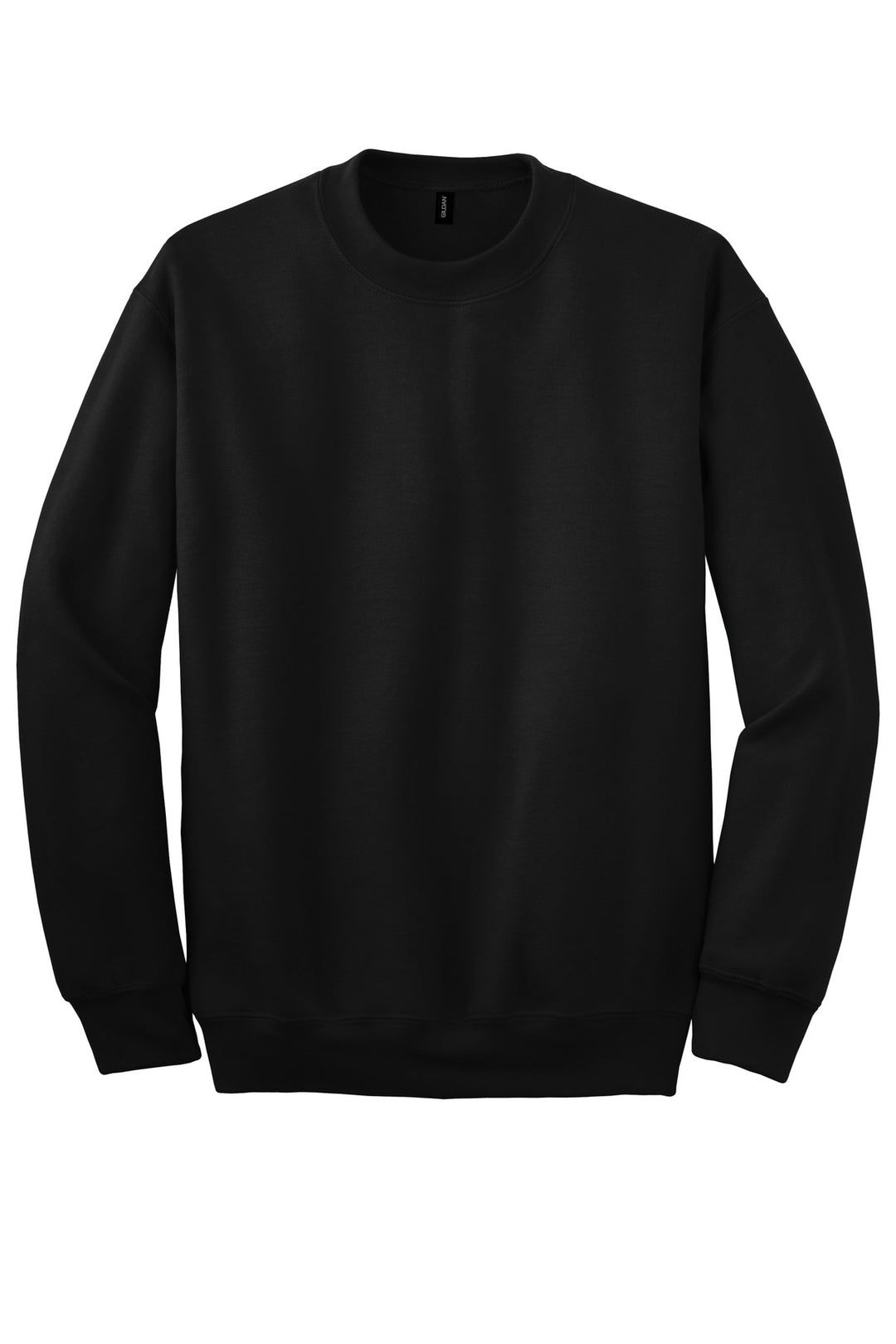 Front View of Black Gildan - DryBlend Crewneck Sweatshirt. 12000