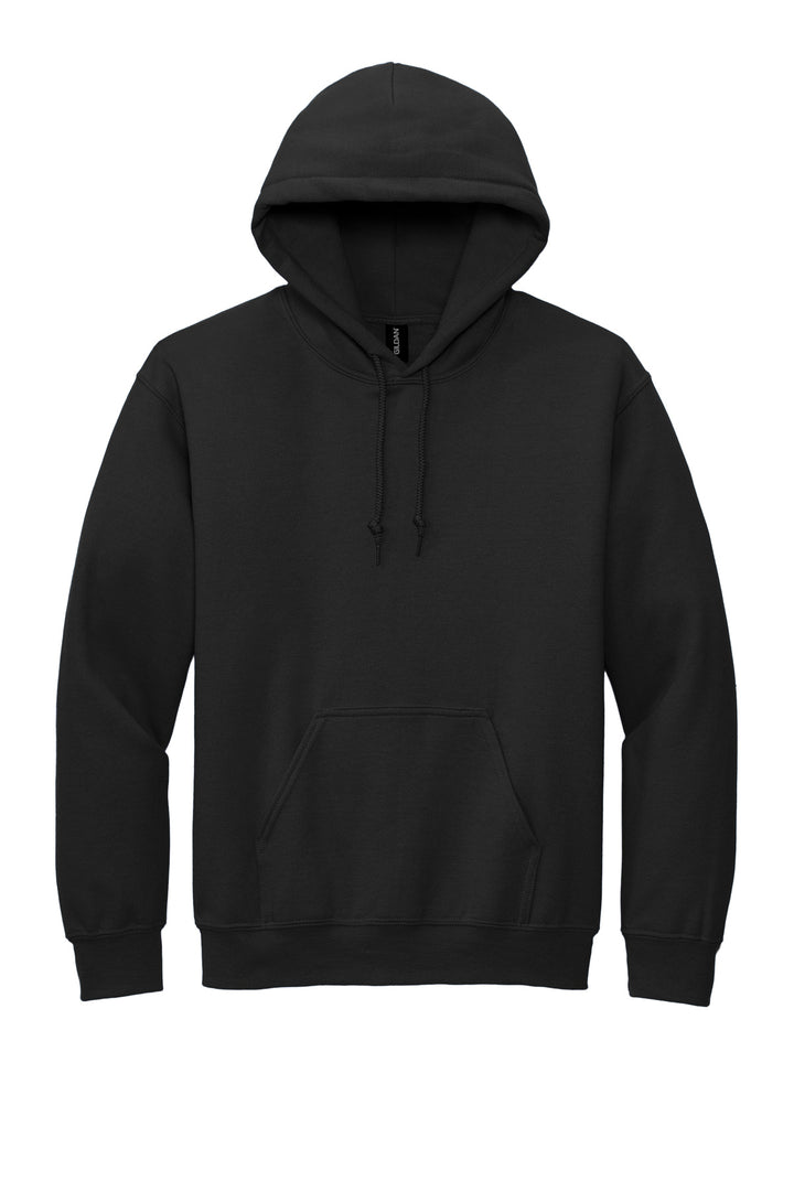 Front View of Black Gildan - DryBlend Pullover Hooded Sweatshirt. 12500