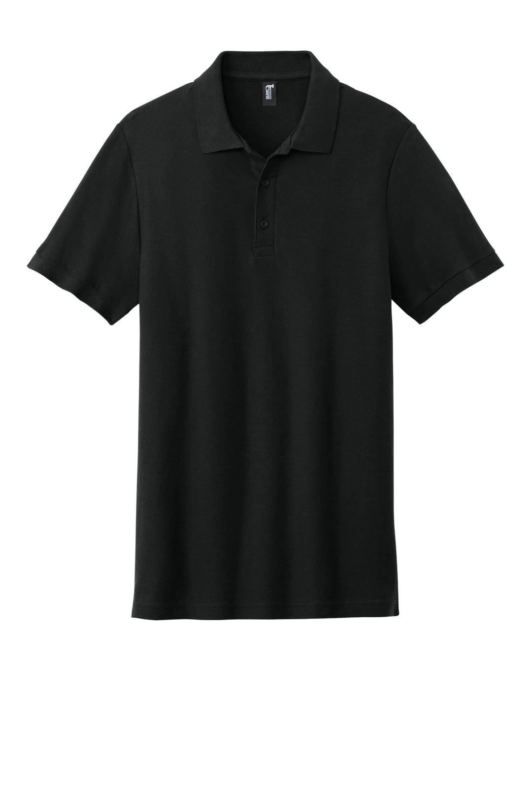 Front View of Black Gildan Hammer Pique Polo 85800