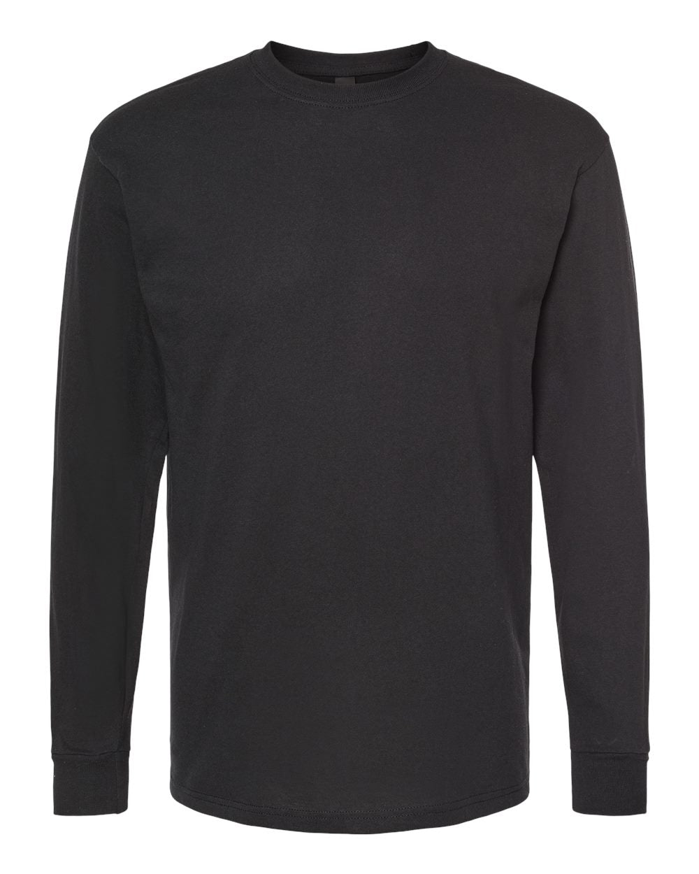 Front View of Black Gold Soft Touch Long Sleeve T-Shirt - 4820