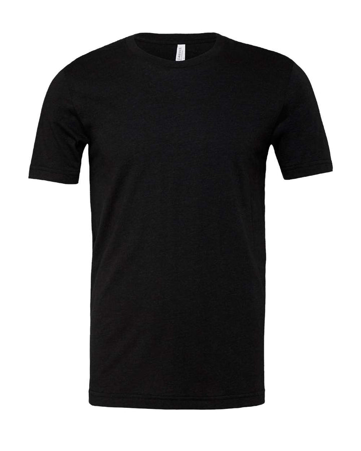 Front View of Black Heather CVC Jersey Tee - 3001CVC