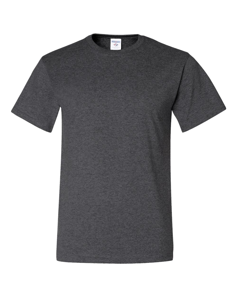 Front View of Black Heather Dri-Power® 50/50 T-Shirt - 29MR