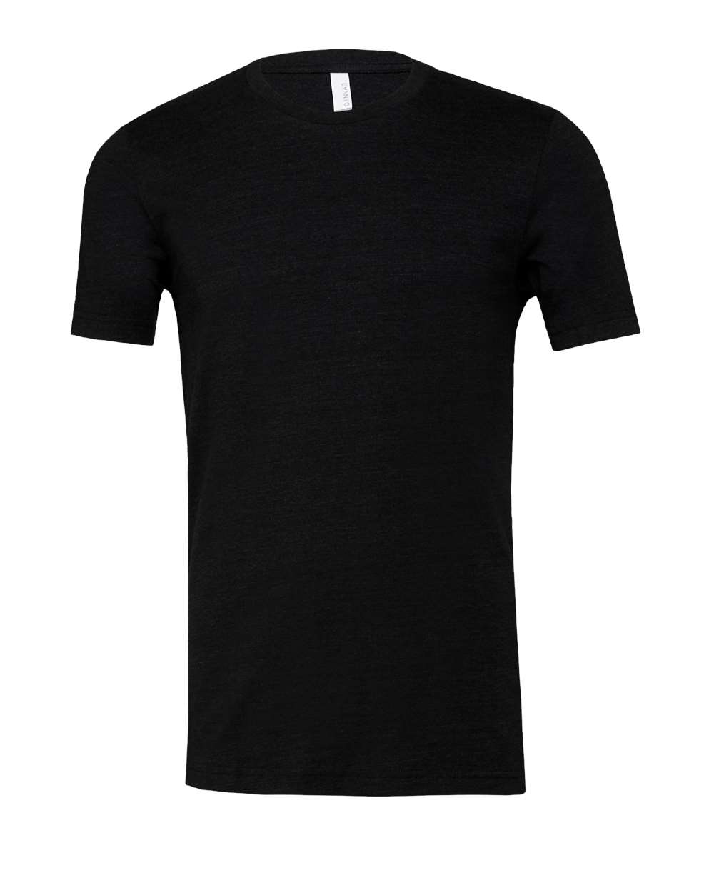 Front View of Black Heather Triblend Triblend Tee - 3413